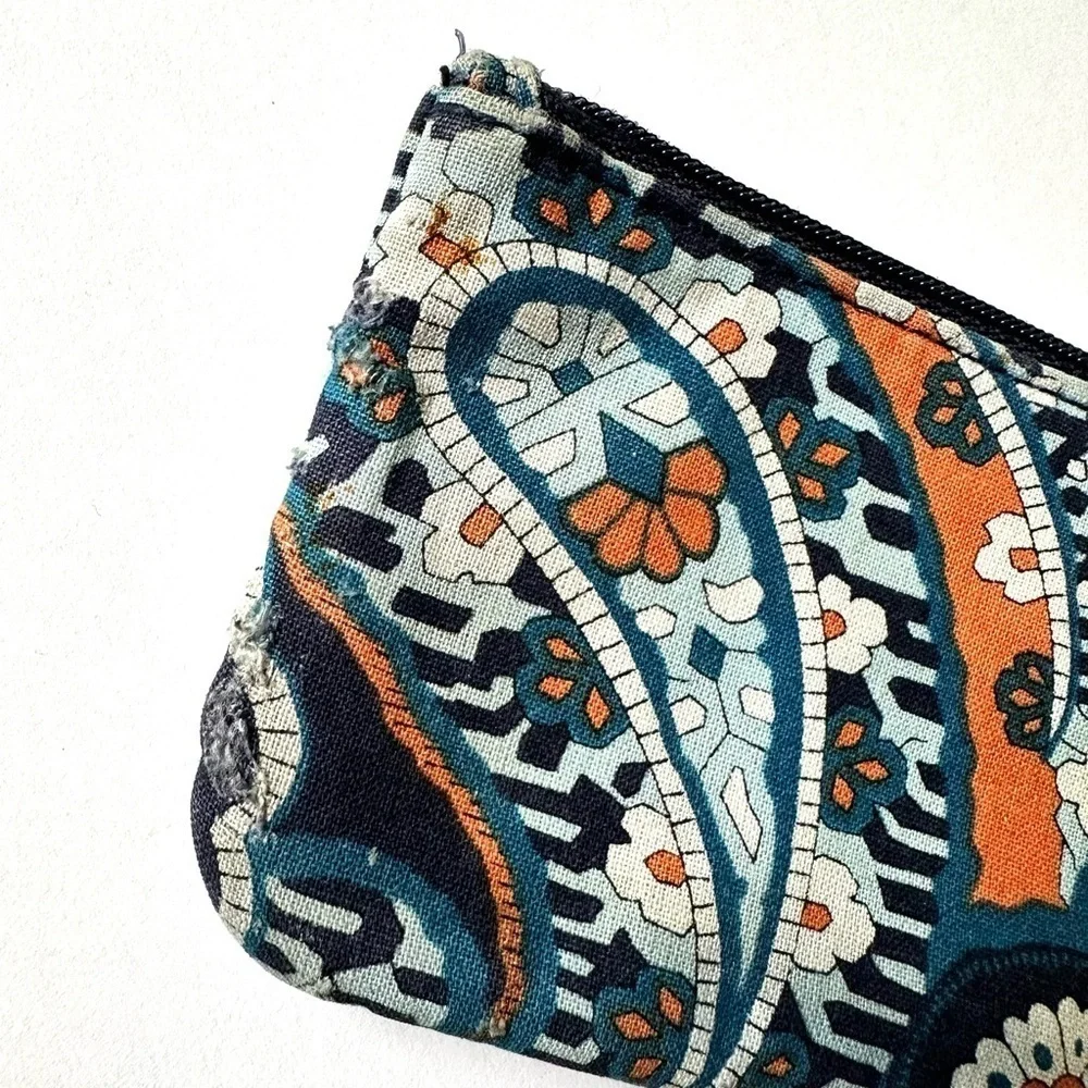 Vera Bradley 2 pieces In the Loop key ring blue orange wristlet strap ID holder